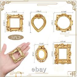 100 Pieces Gold Vintage Resin Picture Frame Antique Photo Resin Frame Mini Resin