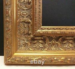 10 X 12 STD PICTURE FRAME 2 3/4 WIDE ORNATE GOLD SCOOP with GLAZING / BACKING