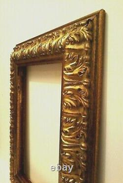 10 X 12 STD PICTURE FRAME 3 1/2 WIDE REVERSE ANTIQUED GOLD with GLAZING BACKING