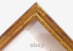 12 1/2 X 14 1/2 Antique Handmade Closed Corner 22k Gold Leaf Scoop Frame