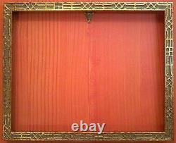 12 X 16 STANDARD PICTURE FRAME 1 1/8 WIDE EMBOSSED GOLD with GLAZING / BACKING