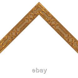 12 X 16 STANDARD PICTURE FRAME 1 1/8 WIDE EMBOSSED GOLD with GLAZING / BACKING
