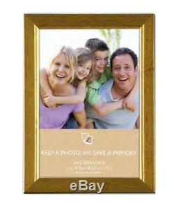 12 X A4 Certificate Gold Photo Picture Frames Free Standing Wall Mountable Frame