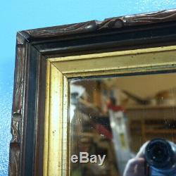13 Antique American Hanging WALL MIRROR Wood Carved Frame Gilded c1880