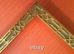 14 X 18 STANDARD PICTURE FRAME 1 1/8 WIDE EMBOSSED GOLD with GLAZING / BACKING