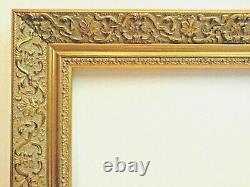 14 X 18 STANDARD PICTURE FRAME 2 3/8 WIDE GOLD LEAF SCOOP with GLAZING / BACKING