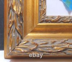 14 X 18 STD PICTURE FRAME 2 5/8 WIDE ORNATE GOLD SCOOP with GLAZING / BACKING