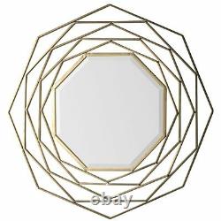 #1662 Metal Frame Rustic Gold Octagonal Wall Mirror B-STOCK DEFECT 92cm Dia