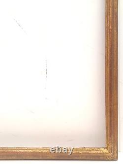 16 1/4 X 20 3/4 Antique Handmade Closed Corner 22k Gold Leaf Reverse Frame