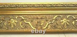 16 X 20 STANDARD PICTURE FRAME 2 3/8 WIDE GOLD LEAF SCOOP with GLAZING / BACKING