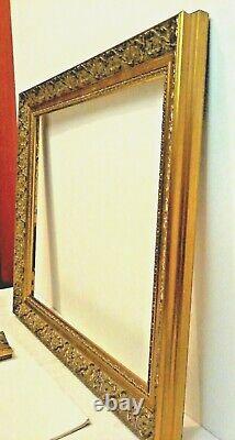 16 X 20 STANDARD PICTURE FRAME 2 3/8 WIDE GOLD LEAF SCOOP with GLAZING / BACKING