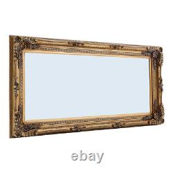 173x87cm Embossed Wooden Frame Wall Mirror Home Deco Full Length Dressing Mirror