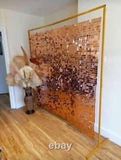 180x180cm Rose Gold Shimmer Wall and Metal Frame