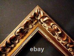 18 X 24 STD PICTURE FRAME 2 1/2 WIDE DARK GOLD LEAF ORNATE with GLAZING BACKING