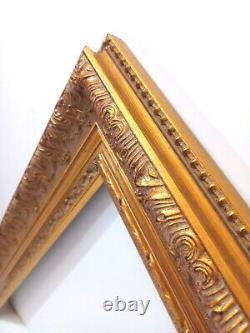 18 X 24 Std Picture Frame 3 1/2 Wide Scoop Elegant Gold Leaf Ornately Carved