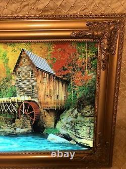 1970's Old Mill Framed Light Up Nature Wall Art With Nature Sounds