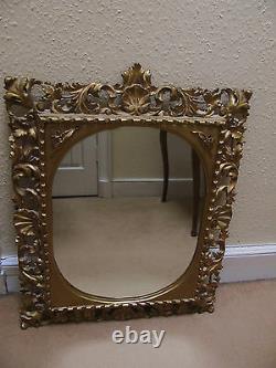 19th century carved gilt wood Florentine framed Oval wall mirror
