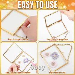 20 Pcs Double Glass Frame for Pressed Flowers Floating Hanging Photo Frame 3.5 X