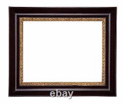 20 X 24 Classic Standard Picture Frame Black & Embossed Gold Lip 3 1/2 Wide New