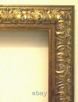 22 X 28 Std Picture Frame 3 1/2 Wide Ornately Carved Reverse Antiqued Gold Leaf