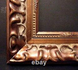 24 X 36 STD PICTURE FRAME 2 1/2 WIDE DARK GOLD LEAF ORNATE with GLAZING BACKING