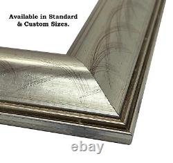 2 3/8 Picture Frame, Silver or Gold Vintage Simple Molding Wood & Gesso Antique