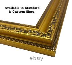 2 Picture Frame, Gold Ornate Vintage Molding Antique, Wood & Gesso, Open Frame