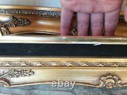 2 Vintage Gold Gilt Ornate Carved Wood Picture Frames Wall Decor Baroque Style