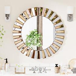 32'' Large Round Wall Mirrors Decorative Glass Frame Hanging Accent Mirror