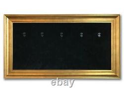 33x18 Frame Mini Guitar Display Frame Black Suede Warm Gold Leafing
