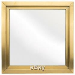 36 W Lenora Wall Mirror Gold Brushed Recessed Stainless Steel Frame Modern