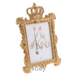 3Pcs Gold Baroque Luxury Crown Resin Photo Frame Home Table Wall Décor