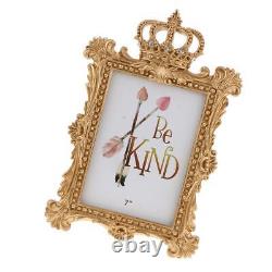 3Pcs Gold Baroque Luxury Crown Resin Photo Frame Home Table Wall Décor