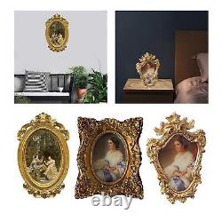 3 Set Classic French Style Photos Frame Carved Gold Picture Holder Wall Mounted