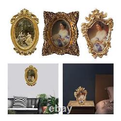 3 Set Classic Photos Frame Carved Gold Decorative Wall Mounted Porch Balcony
