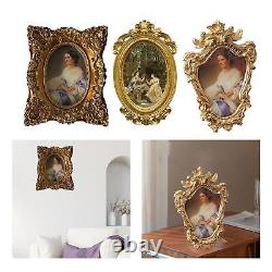 3 Set Photos Frame Carved Gold Hanging Wall Mounted Bedroom Porch Balcony