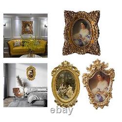 3 Set Photos Frame Carved Gold Hanging Wall Mounted Ornament Bathroom Places