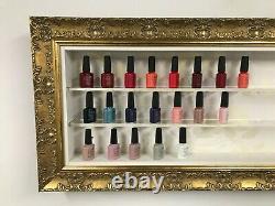 3 Tier Nail Polish Wall Mounted Display in Gold FRAME WHITE/GOLD (POS)