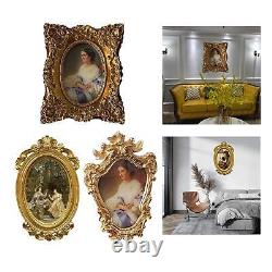 3set Photos Frame Carved Gold Wall Mounted Living Room Bathroom Balcony