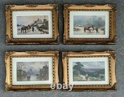 4 x Gold Gilt Ornate Antique Vintage Baroque/Rococo Style Wall Hang Mount Frames
