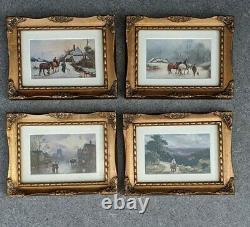 4 x Gold Gilt Ornate Antique Vintage Baroque/Rococo Style Wall Hang Mount Frames