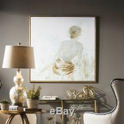 50 Painted Canvas Thin Frame Gold Highlights Woman In Dress Painting Wall Art