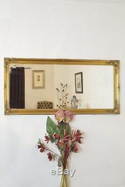 5Ft6x2Ft6 167x76cm Large Gold Ornate Antique Style Wall Mounted Mirror Rectangle