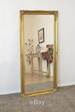 5Ft6x2Ft6 167x76cm Large Gold Ornate Antique Style Wall Mounted Mirror Rectangle