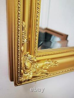 60X90cm Large Wooden Frame Ornate Wall Mirror Available in Gold Home