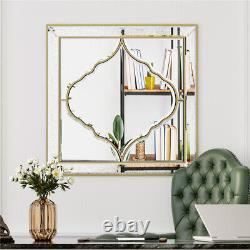 60cm Decorative Accent Mirror Wall Mounted Gold Frame for Fireplace Bedroom