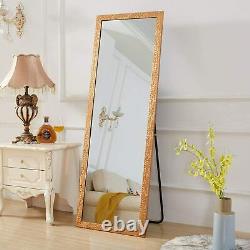 64x21 Full Length Mirror Free Standing Wall Dual-Use Golden Mosaic Furniture