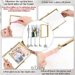 6 Pieces 5 X 7 Inch Gold Floating Frame Glass Picture Frame Bulk Metal Vintage P