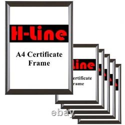6 X A4 Certificate Brown / Gold Photo Picture Frames Free Standing Wall Frame