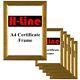 6 X A4 Certificate Gold Photo Picture Frames Free Standing Wall Mountable Frame